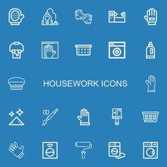 Editable 22 housework icons for web and mobile