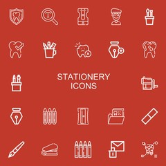 Editable 22 stationery icons for web and mobile