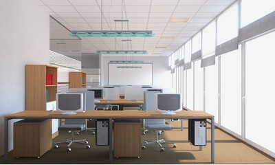 office, interior visualization, 3D illustration