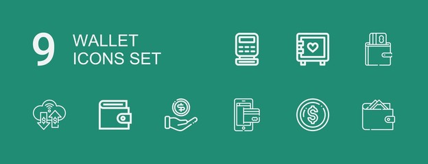 Editable 9 wallet icons for web and mobile