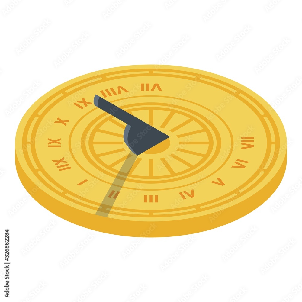 Aufkleber sundial icon. isometric of sundial vector icon for web design isolated on white background
