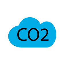 CO2 emissions in cloud icon isolated