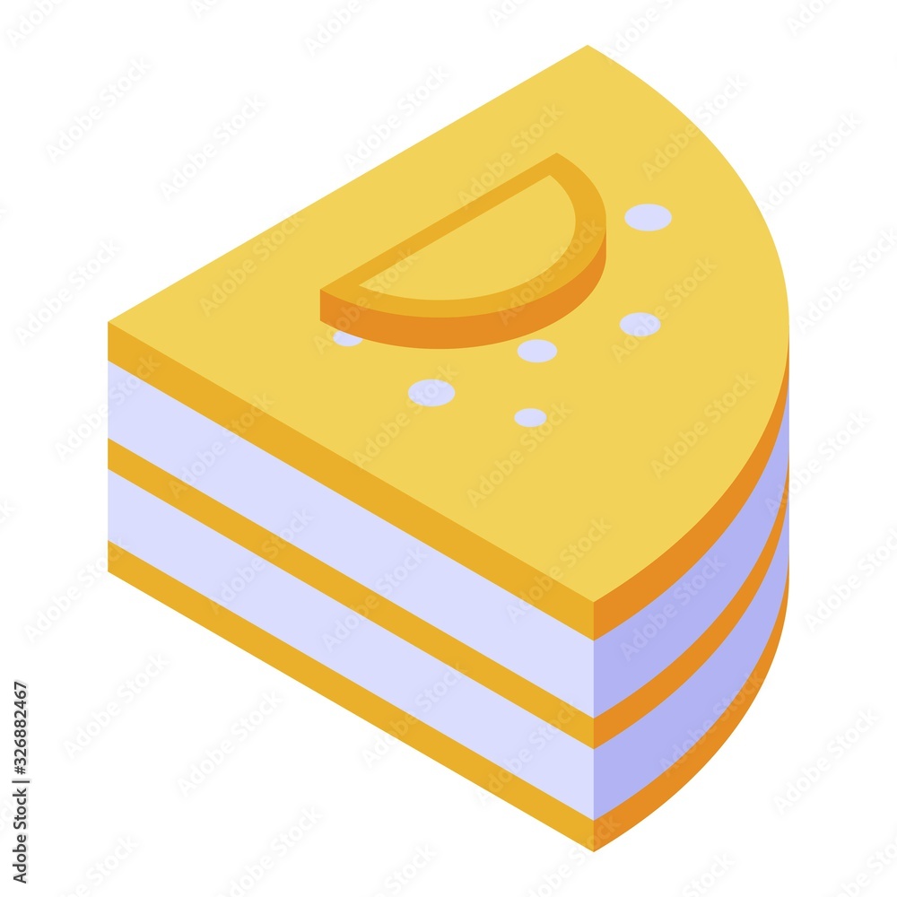 Poster persimmon cake icon. isometric of persimmon cake vector icon for web design isolated on white backgr
