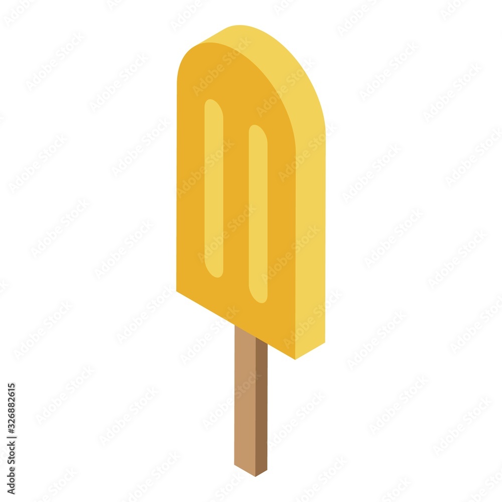 Poster persimmon popsicle icon. isometric of persimmon popsicle vector icon for web design isolated on whit