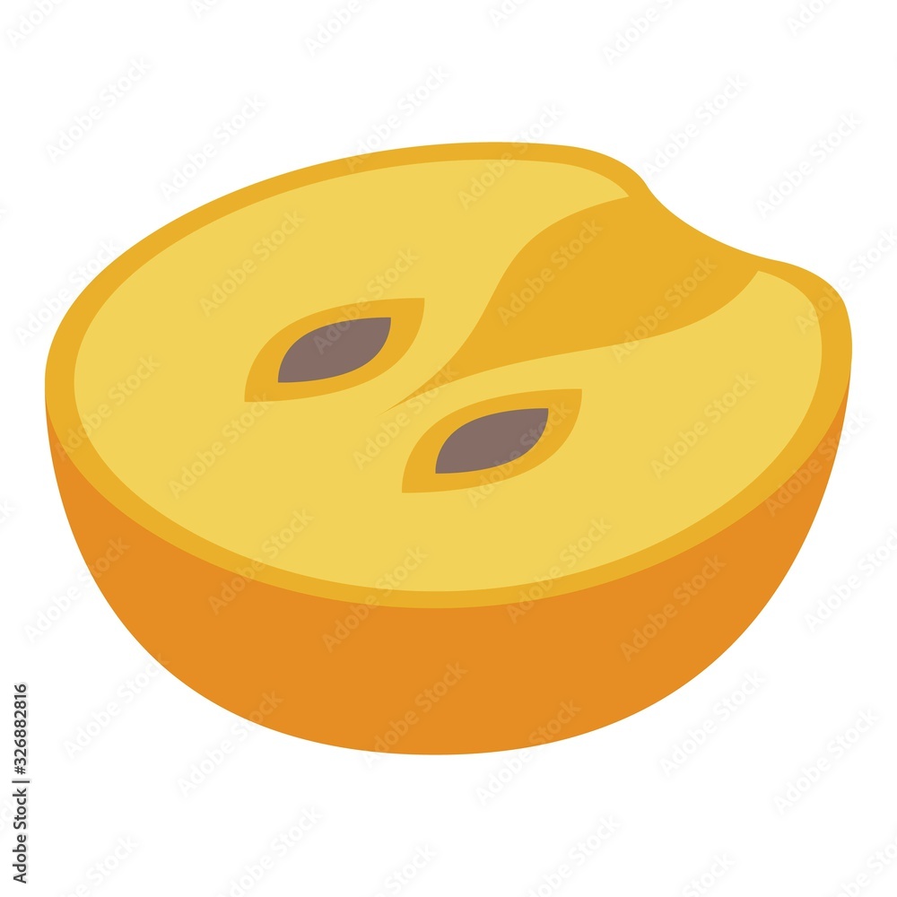 Poster half persimmon icon. isometric of half persimmon vector icon for web design isolated on white backgr