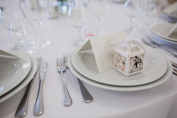 wedding decor in the restaurant and food