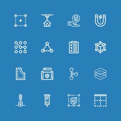 Editable 16 geometric icons for web and mobile