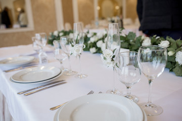 wedding decor in the restaurant and food