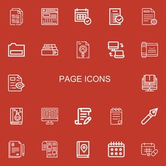 Editable 22 page icons for web and mobile
