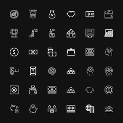 Editable 36 wealth icons for web and mobile