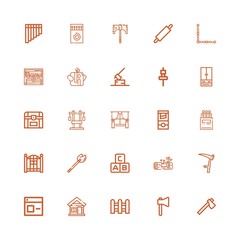 Editable 25 wooden icons for web and mobile