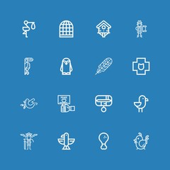 Editable 16 bird icons for web and mobile