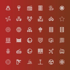 Editable 36 net icons for web and mobile