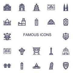 Fototapeta na wymiar Editable 22 famous icons for web and mobile