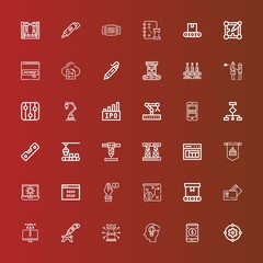 Editable 36 process icons for web and mobile