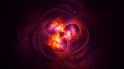 3D rendering abstract red fractal light background