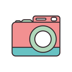 Isolated camera device line fill style icon vector design