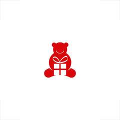 Bear doll logo gift design mascot