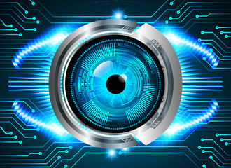 Blue eye cyber circuit future technology concept background