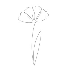 Spring flower, one line drawing vector illustration