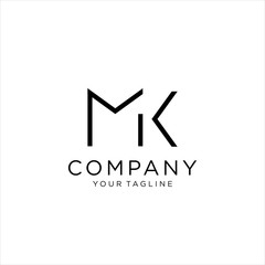 Letter M and K logo or MK initials two modern monogram symbol concept. Creative Line sign design. Graphic Alphabet Symbol for Corporate Business Identity.