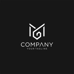 Fototapeta premium Letter M and G logo or MG initials two modern monogram symbol concept. Creative Line sign design. Graphic Alphabet Symbol for Corporate Business Identity. Vector illustration