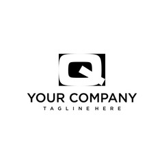 Clean line logo design of letter Q with white background - EPS10 - Vector.