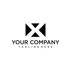 Geometric line logo design of letter X with white background - EPS10 - Vector.