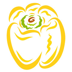 yellow bell pepper, pattern on a white background