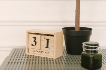 December 31, Christmas, Birthday with number cube design for background.