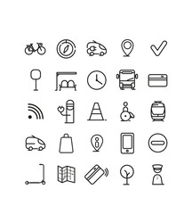 picto mobilité, transport et réseau urbain