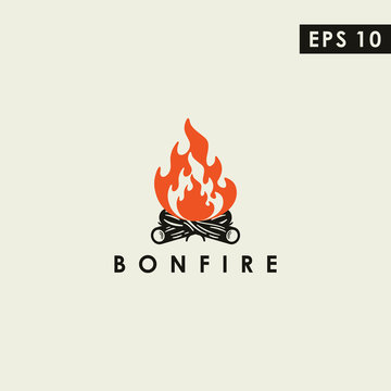 Bonfire Modern Logo Design Vector Template