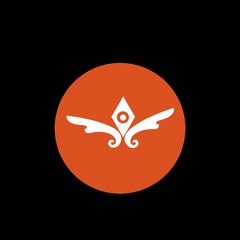 little bird wings and eye design with colours