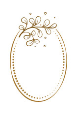 Vector vertical oval dotted frame frame with spring floral decoration