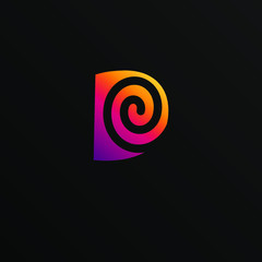 Initial Letter D with twist element