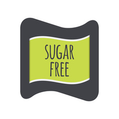 Sugar Free vector sticker. Isolated label. Symbol for food icon, product, healthy eating, packaging, design, concept, diet