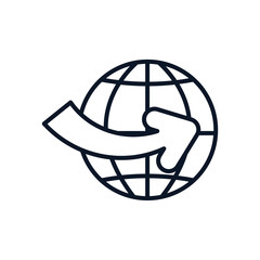 Isolated global sphere and arrow line style icon vector design