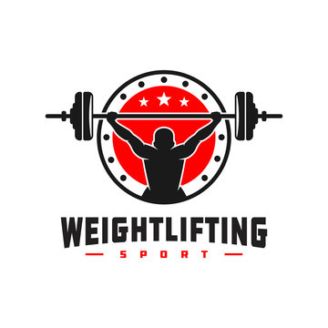 Weightlifting sports logo design