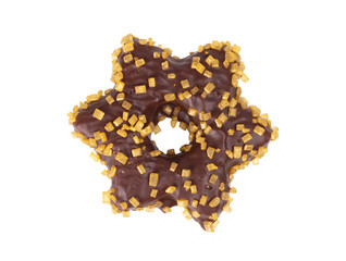 Chocolate cookie for christmas on white