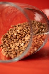 Buckwheat in a glass.