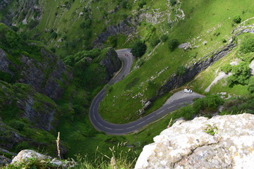 Winding country road from above