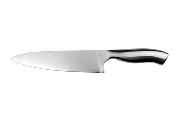  Chef's kitchen knife isolated on white background. - obrazy, fototapety, plakaty