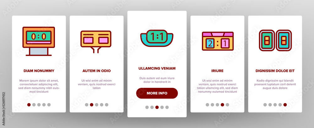 Aufkleber scoreboard game tool onboarding icons set vector. electronic and write scoreboard, paper list and bo
