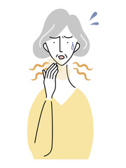 口臭を気にするシニア女性
