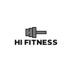 Fototapeta na wymiar Gym and fitness club logo design template with barbell symbol.