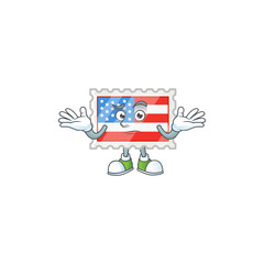 A comical Grinning independence day stamp cartoon design style