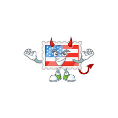 A cruel devil independence day stamp Cartoon character design
