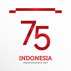 75years indonesia independence day. 17 august 1945 vector illustration.