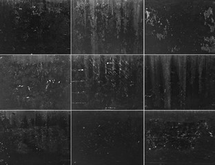 The set of nine different old wall backgrounds