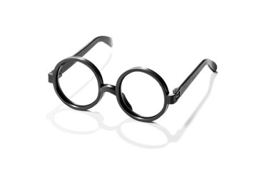 Pair of round vintage plastic reading glasses